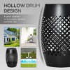 12.5" Steel Outdoor Side Table, Round Hollow Drum Patio End Table, Accent Table for Indoor and Outdoor - 4 of 4