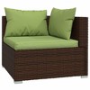 vidaXL Brown Patio Furniture - Green Cushion - 4 Seats - 3 of 4