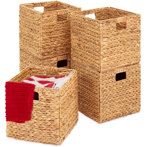 Mdesign Natural Hyacinth Stackable Pantry Bin Basket : Target