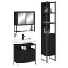 vidaXL 3-Piece Bathroom Furniture Set - Black Engineered Wood with Mirror Cabinet, Sink Cabinet, and Tall Cabinet - Modern Storage Solutions for Home - 2 of 4