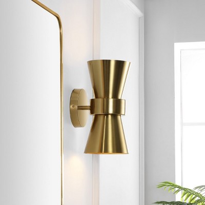 Bynner 12" Brass Gold Double Cone Wall Sconce Set