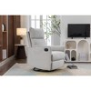 Cotton Linen 360° Swivel Rocking Recliner Chair with Adjustable Backrest, Footrest & Right Pocket - 2 of 4