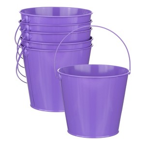 Unique Bargains Galvanized Metal Rustic Multipurpose Bucket with Handle 6 Pcs - 1 of 4