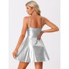 Allegra K Women's Spaghetti Strap Sweetheart Neckline A-line PU Dress - 3 of 4