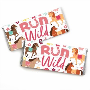 Big Dot of Happiness Run Wild Horses - Candy Bar Wrapper Pony Birthday Party Favors - Set of 24 - 1 of 4