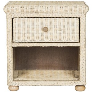 Adira Wicker Nightstand - SEA8002 - White Washed - Safavieh - 1 of 4