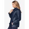 Jessica London Women's Plus Size Leather Blazer - 4 of 4