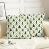 Christmas Tree Pillow Covers 18x18 Set of 2 Sage Green Xmas Farmhouse Print - 4 of 4