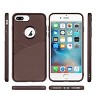 Reiko Apple iPhone 8 Plus TPU Leather Feel Case Leather Fit Flexible Slim Premium Case in Brown - 3 of 4
