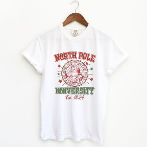 Simply Sage Market Women's North Pole University Stars Short Sleeve Garment Dyed Tee - 1 of 4