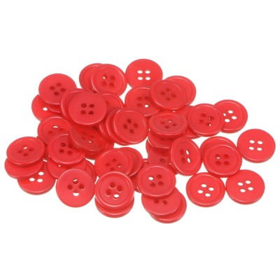 Unique Bargains Resin Craft Snap Round Flat 4-Hole Sewing Buttons 50 Pcs