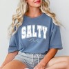 Simply Sage Market Women's Salty Varsity  Short Sleeve Garment Dyed Tee - 2 of 2