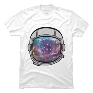 Men's Design By Humans Space Helmet By JOlorful T-Shirt - 1 of 4