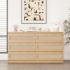 Rattan Dresser for Bedroom, Wood Storage Dresser with 6 Drawers, Modern Wide Dressers & Chest of Drawers with Anti-Tip Kit - 2 of 4