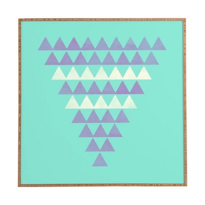 Allyson Johnson Purple Triangles Framed Wall Art 20" x 20" - Deny Designs