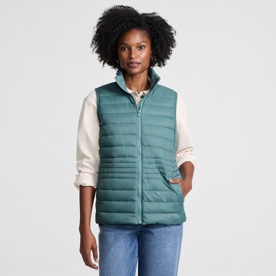 Lands' End Women's Tall Wanderweight Packable Down Vest - Medium