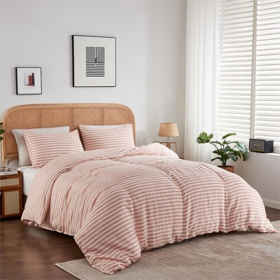 Peace Nest Luxurious Premium Flax Linen Duvet Cover and Pillow Sham Set Moisture-Wicking and Breathable