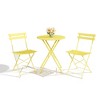 Patio Bistro Sets, 3-Piece Outdoor Furniture with Round Table & 2 Folding Chairs - 2 of 4