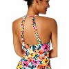Women's Gradient Floral High Neck With Ruffled Straps One Piece Swimsuit - 3 of 4