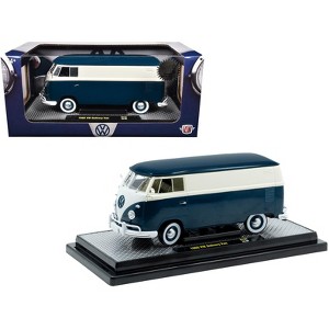 1960 Volkswagen Delivery Van Blue and White Limited Edition to 6650 pieces Worldwide 1/24 Diecast Model Car by M2 Machines - 1 of 3