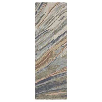 Oriental Weavers Kipton KIP04 Grey / Blue Indoor Area Rug - 2'6" x 8'