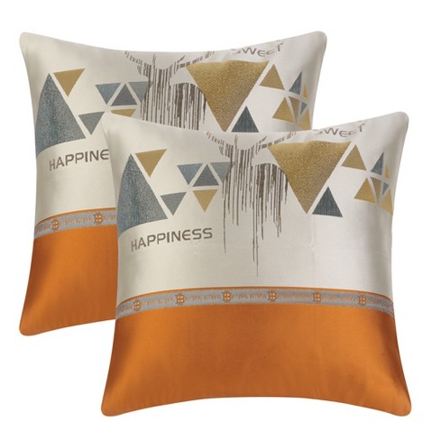 Throw Pillow Covers 18x18 Set of 4 Decorative Pillow Covers Soft Velvet  Pillow Covers Couch Pillows for Living Room Sofa Car Home Decor  (Orange/Blue) 