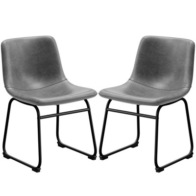 Gikpal Barstools, Counter Height Bar Stools with Back, Modern PU Leather Armless Chairs with Footrest and Metal Legs, for Kitchen Living Room Pub