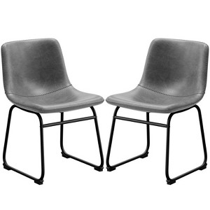 Gikpal Barstools, Counter Height Bar Stools with Back, Modern PU Leather Armless Chairs with Footrest and Metal Legs, for Kitchen Living Room Pub - 1 of 4