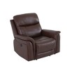 MAYEERTY Power Recliner Chair, Electric Leather Reclining Chair with USB Charging & Adjustable Backrest for Living Room, Reddish Brown - 3 of 4