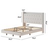 Bed Frame with Storage Shelves, Modern Upholstered Headboard, Heavy Duty Metal Slats, No Box Spring Needed, Noise Free - 2 of 4