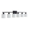 Maliang Black Modern Vanity Light Over Mirror, Wall Sconces with Milky White Frosted Glass Shades, (Bulbs Not Included) - 2 of 4