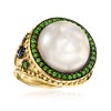 Ross-Simons 15mm Cultured Mabe Pearl and .80 ct. t.w. Chrome Diopside Ring With .30 ct. t.w. Sapphires in 18kt Yellow Gold Over Sterling - 4 of 4