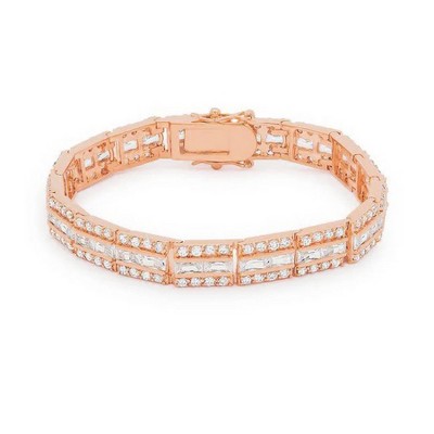 ShineHigh Cubic Zirconia Bracelets - Balboa & Oval Styles - Silver Tone - Multiple Colors