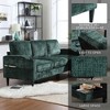 MOONMISS 77" 3-Seat Sofa,solid wood frame,Chenille fabric,side pocket,with two cup holders,footstool with storage - 2 of 4