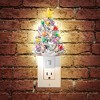 Casafield Ceramic Christmas Tree Night Light - Plug-in Vintage Christmas Decorative Night Light with # Bulbs and Star Topper - 2 of 4
