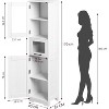 Tall Bathroom Cabinet, Narrow Storage Cabinet , 67” Freestanding Floor Linen Slim Cabinet for Laundry Room, Kitchen, Living Room, Small Spaces - 2 of 4