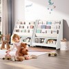 Kids Bookshelf and Toy Storage Organizer, Multifunctional 4 Tier Wooden Kids Book Shelf with Bookcase Display Stand in Kids Room - 2 of 4