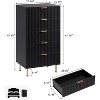 5 Drawers Dresser for Bedroom, 48" Tall Fluted Wooden Dresser Organizer with Deep Drawers and Wide Top, Modern Chest of Drawers - 2 of 4