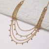 Women's Rhinestone Bling Multi-Strand Necklace - Crystal Silver - 3 of 4