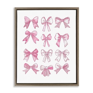 Stupell Industries Fabulous Bows Pattern Black Framed Floater Canvas Wall Art - 1 of 4