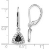 Black Bow Jewelry Black & White Diamond Triangle Lever Back Earrings in Sterling Silver - 4 of 4