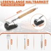 Itopfox 4-Piece Heavy Duty BBQ Tool Set with Stainless Steel Spatula, Tongs, Fork & Cleaning Brush, Wood Handles for Outdoor Grilling, Perfect Gift - 3 of 4