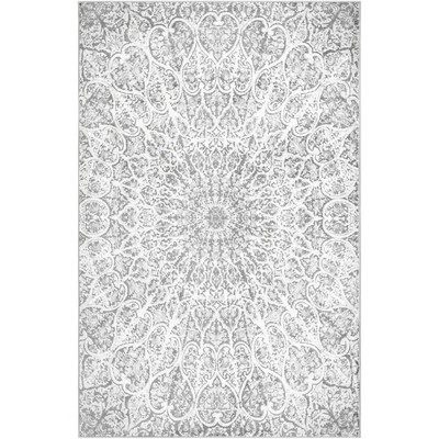 Grace Dark Gray and White Geometric Low Pile Area Rug