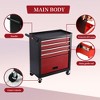 Lirago 4 Drawer Tool Chest Cabinet Rolling Mobile Storage with Locking Wheels and Large Capacity Red - 3 of 4