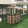 Tangkula 3-Piece Outdoor BBQ Canopy w/ Bar Table & 2 Foldable Bar Chairs Set for Patio - 3 of 4