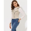 INSPIRE CHIC Women's Faux Suede Casual Sleeveless Biker Vest Jacket - 3 of 4