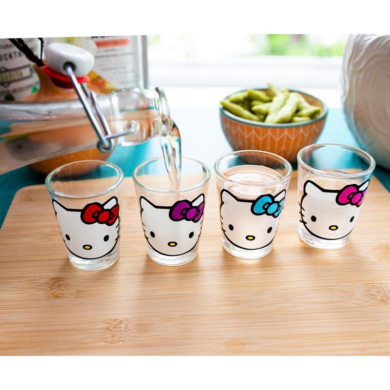 Silver Buffalo Sanrio Hello Kitty Faces 1.5-Ounce Mini Shot Glasses | Set of 4, 3 of 8