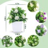 BRINJOY 6-Pack Mini Artificial Potted Plants with Flowers - Small Faux Greenery Set for Home and Office Decor - 2 of 4