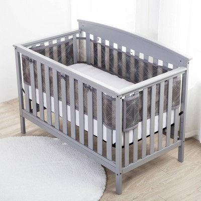 Embroidered Collection Links BreathableBaby Deluxe Breathable Mesh Crib Liner Gray 