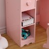 2-in-1 Princess Vanity & Study Desk with Tri-Fold Mirror & Stool - Convertible Wooden Makeup Dressing Table for Toddler Girls Ages 3-8 - 4 of 4